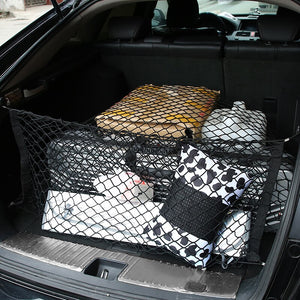 Car Trunk Cargo Net Organizer Auto Elastic Mesh Fixed Cover Travel Sundries Storage Bag Interior Accessories