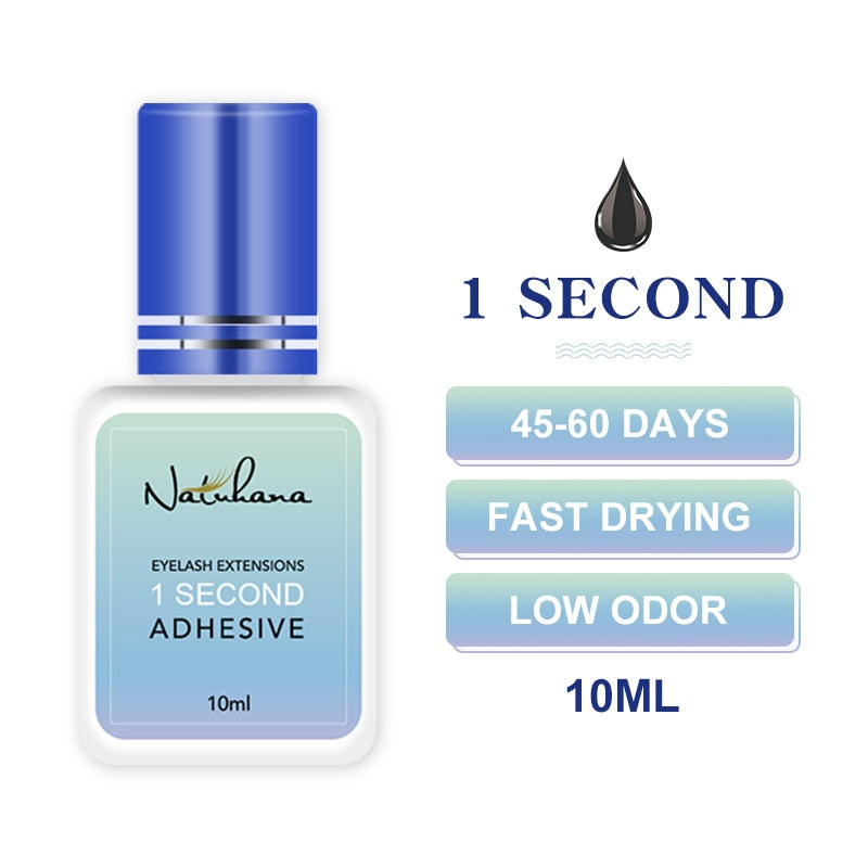 NATUHANA 5ml 1 Second Fast Drying Strong False Eye Lash Extension Glue Adhesive Retention 5-7 Weeks Low Smell Mink Eyelash Glue