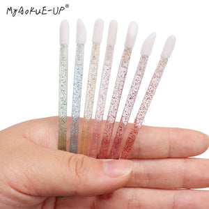 50 pcs Crystal Mascara Wands Applicator Diamond Disposable  Lip brushes Cosmetic Eyelash Brush women Make Up brushes Tools