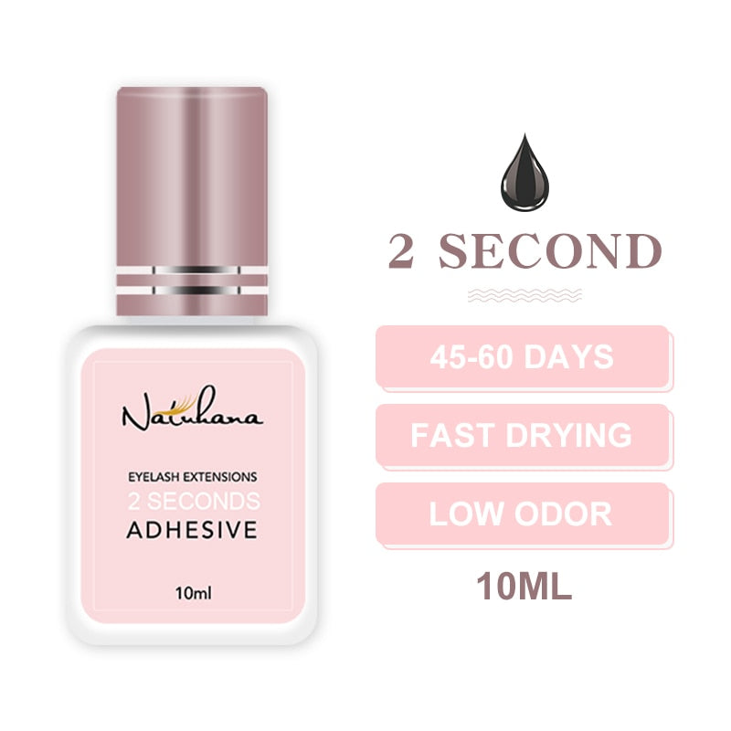 NATUHANA 5ml 1 Second Fast Drying Strong False Eye Lash Extension Glue Adhesive Retention 5-7 Weeks Low Smell Mink Eyelash Glue