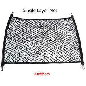 Car Trunk Cargo Net Organizer Auto Elastic Mesh Fixed Cover Travel Sundries Storage Bag Interior Accessories