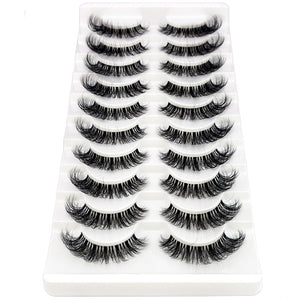 New 10pairs Mink Eyelashes Clear Band Eye Lashes Crisscross Transparent Band False Eyelashes Handmade Dramatic Lashes Upper Lash