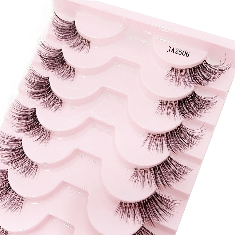 New 10pairs Mink Eyelashes Clear Band Eye Lashes Crisscross Transparent Band False Eyelashes Handmade Dramatic Lashes Upper Lash