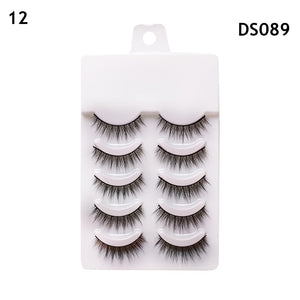 Eye makeup accessories 5 pairs set Cos cross false eyelashes Lash Extension 3D bunch Japanese Fairy Little Devil Cosplay 5 Pairs