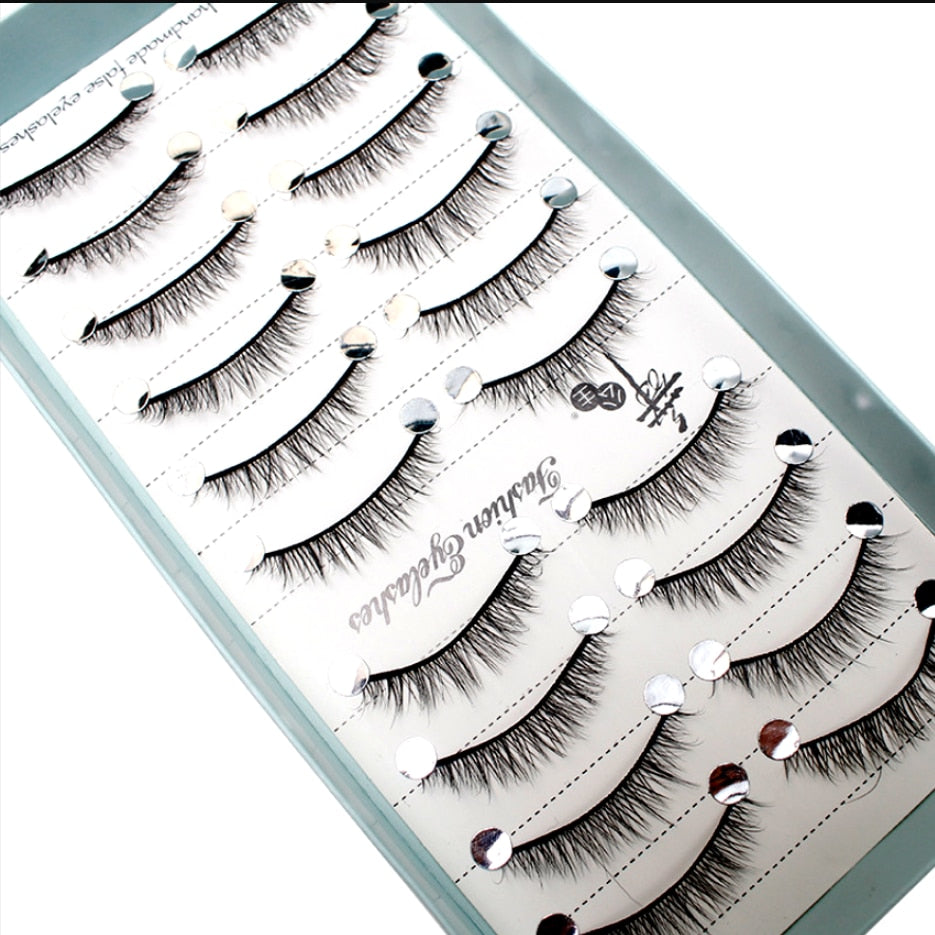 New 10pairs Mink Eyelashes Clear Band Eye Lashes Crisscross Transparent Band False Eyelashes Handmade Dramatic Lashes Upper Lash