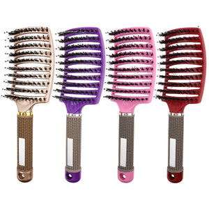 Hair Brush Scalp Massage Comb Hairbrush Bristle&amp;Nylon Women Wet Curly Detangle Hair Brush for Salon Hairdressing Styling Tools