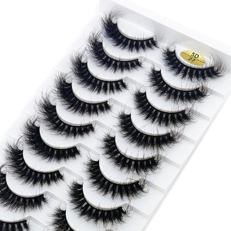 10 Pairs 3D Mink False Eyelashes Natural/Thick Eye Lashes  Fluffy Makeup Russian eyelahses Beauty Extension Reusable eyelashes