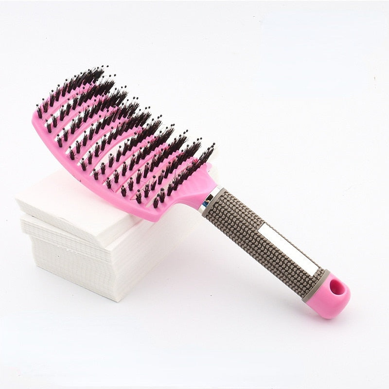 Hair Brush Scalp Massage Comb Hairbrush Bristle&amp;Nylon Women Wet Curly Detangle Hair Brush for Salon Hairdressing Styling Tools