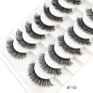 New 10pairs Mink Eyelashes Clear Band Eye Lashes Crisscross Transparent Band False Eyelashes Handmade Dramatic Lashes Upper Lash