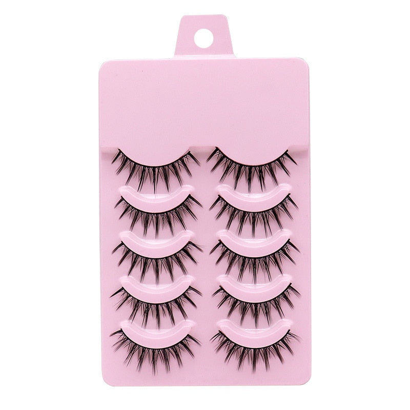 Eye makeup accessories 5 pairs set Cos cross false eyelashes Lash Extension 3D bunch Japanese Fairy Little Devil Cosplay 5 Pairs