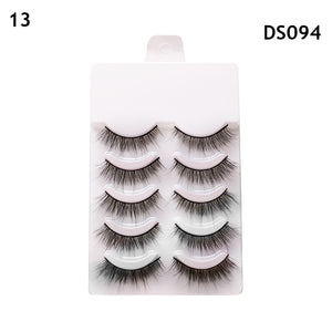 Eye makeup accessories 5 pairs set Cos cross false eyelashes Lash Extension 3D bunch Japanese Fairy Little Devil Cosplay 5 Pairs