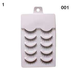 Eye makeup accessories 5 pairs set Cos cross false eyelashes Lash Extension 3D bunch Japanese Fairy Little Devil Cosplay 5 Pairs