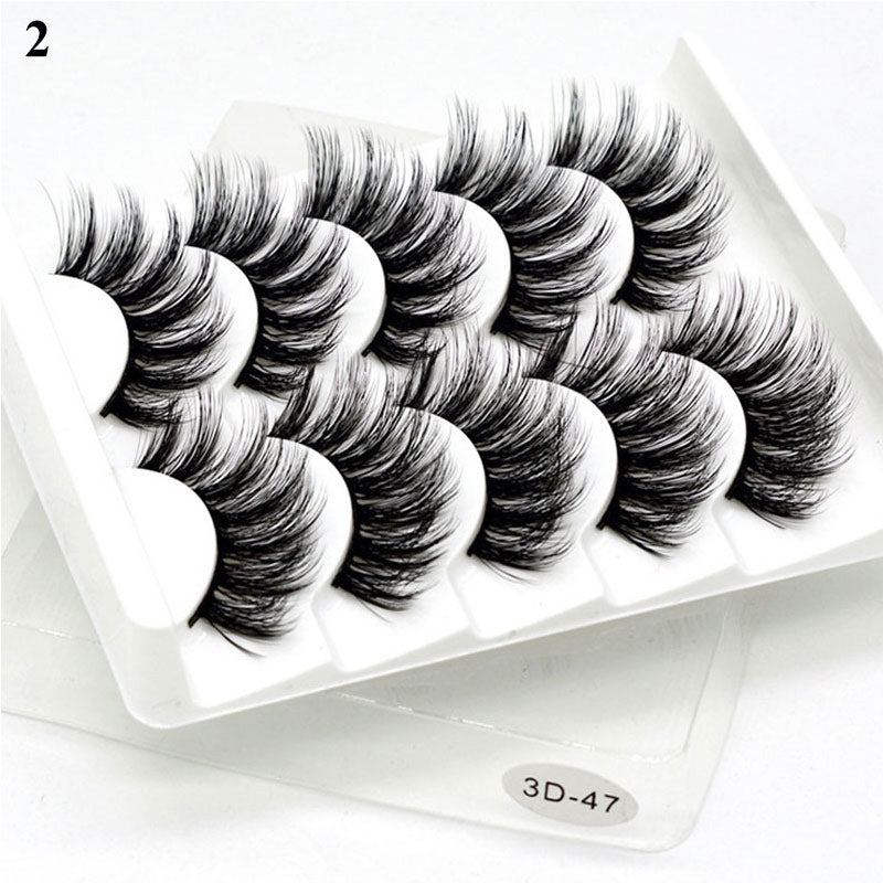 Eye makeup accessories 5 pairs set Cos cross false eyelashes Lash Extension 3D bunch Japanese Fairy Little Devil Cosplay 5 Pairs