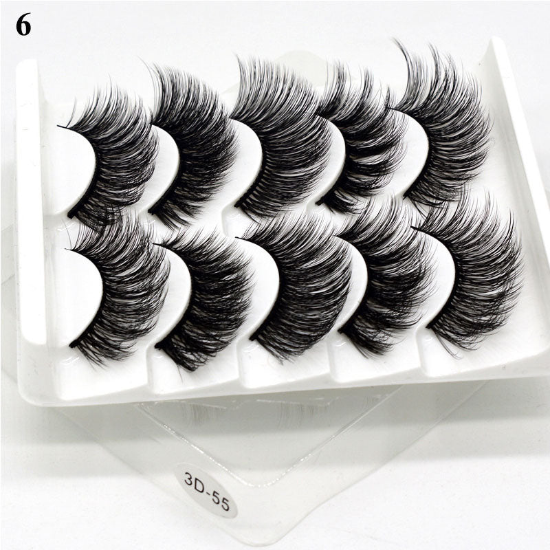 Eye makeup accessories 5 pairs set Cos cross false eyelashes Lash Extension 3D bunch Japanese Fairy Little Devil Cosplay 5 Pairs