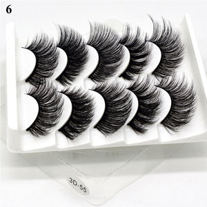 Eye makeup accessories 5 pairs set Cos cross false eyelashes Lash Extension 3D bunch Japanese Fairy Little Devil Cosplay 5 Pairs