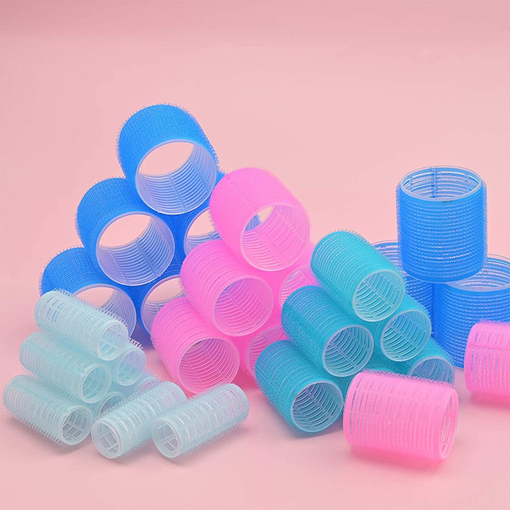 Hair Rollers Self Grip Hook Hair Curlers Heatless Hair Roller Salon Hair Dressing Curlers Jumbo Size Sticky Hair Styling Tools