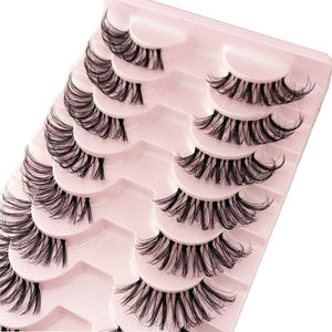 New 10pairs Mink Eyelashes Clear Band Eye Lashes Crisscross Transparent Band False Eyelashes Handmade Dramatic Lashes Upper Lash