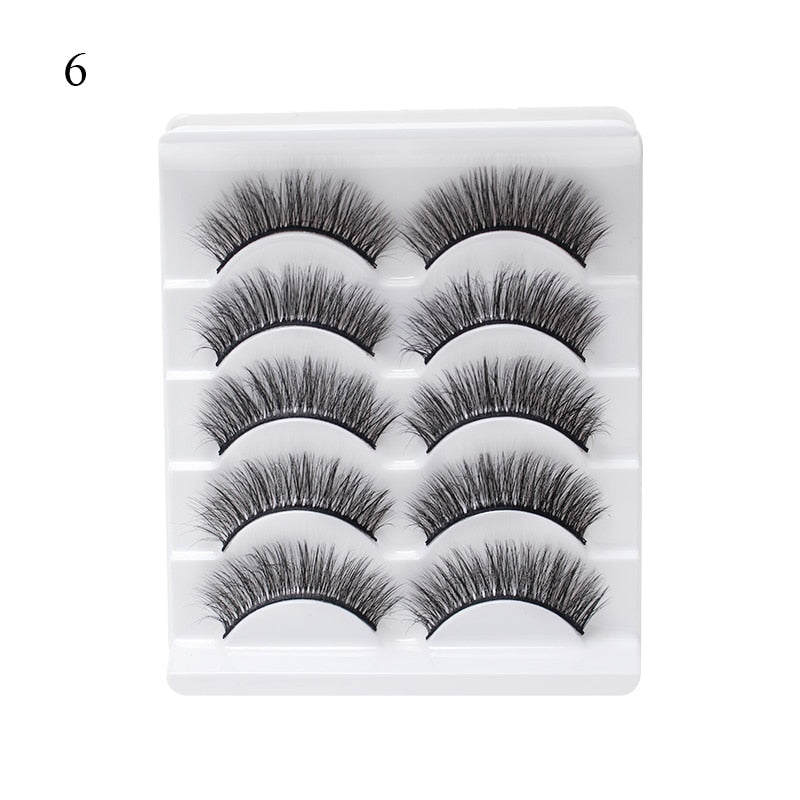 Eye makeup accessories 5 pairs set Cos cross false eyelashes Lash Extension 3D bunch Japanese Fairy Little Devil Cosplay 5 Pairs