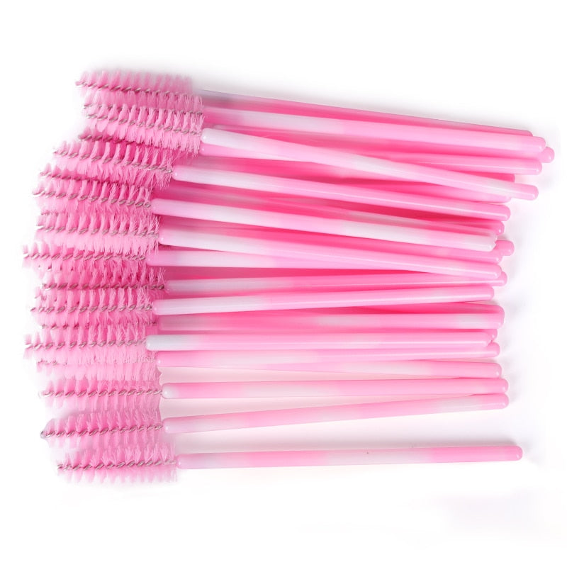 50Pcs Makeup brushes Disposable Crystal Eyebrow brush Diamond Handle Mascara Wand Applicator Eye Lashes Eyelash Extension Tool