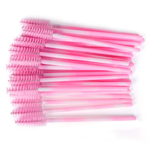 50Pcs Makeup brushes Disposable Crystal Eyebrow brush Diamond Handle Mascara Wand Applicator Eye Lashes Eyelash Extension Tool