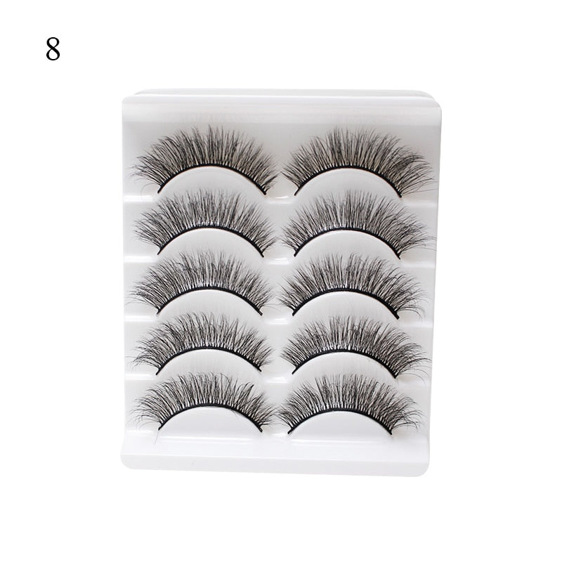 Eye makeup accessories 5 pairs set Cos cross false eyelashes Lash Extension 3D bunch Japanese Fairy Little Devil Cosplay 5 Pairs