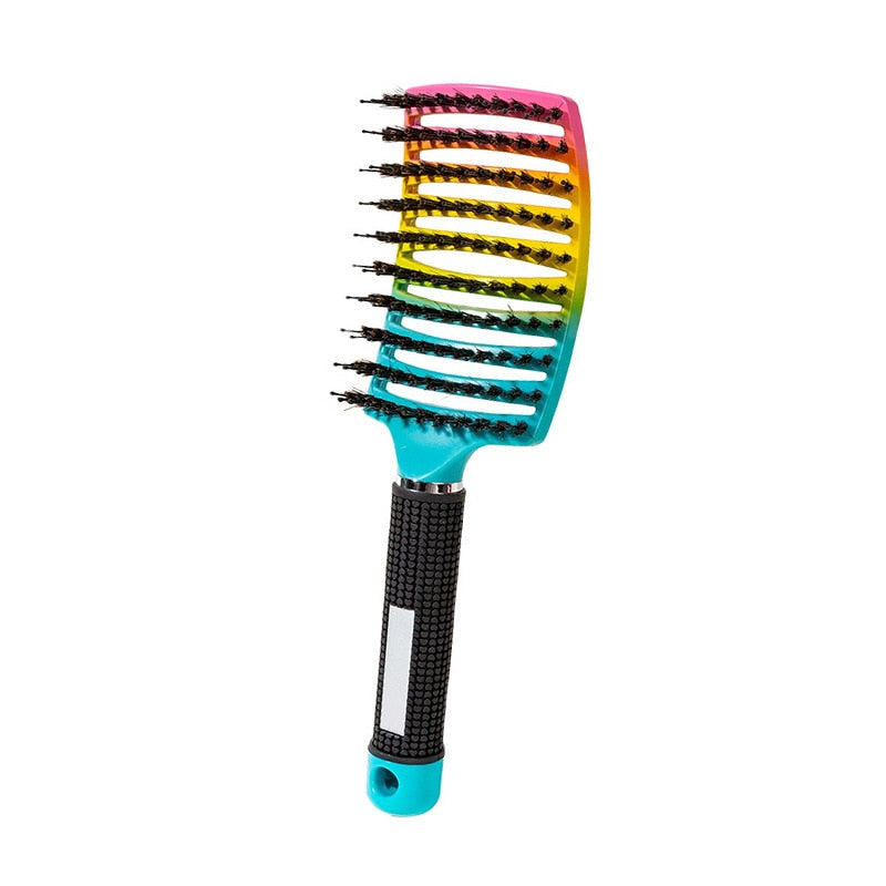 Hair Brush Scalp Massage Comb Hairbrush Bristle&amp;Nylon Women Wet Curly Detangle Hair Brush for Salon Hairdressing Styling Tools