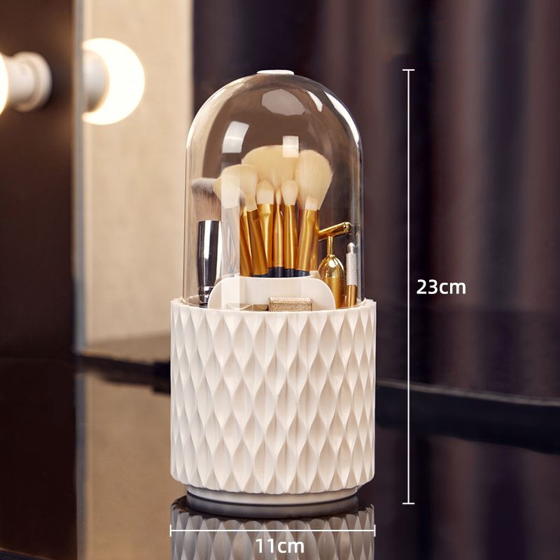 360° Rotating Makeup Brushes Holder Portable Desktop Makeup Organizer Cosmetic Storage Box Make Up Tools Jewelry Container