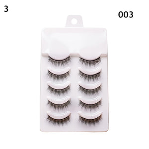 Eye makeup accessories 5 pairs set Cos cross false eyelashes Lash Extension 3D bunch Japanese Fairy Little Devil Cosplay 5 Pairs