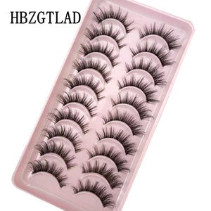 New 10pairs Mink Eyelashes Clear Band Eye Lashes Crisscross Transparent Band False Eyelashes Handmade Dramatic Lashes Upper Lash