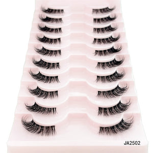 New 10pairs Mink Eyelashes Clear Band Eye Lashes Crisscross Transparent Band False Eyelashes Handmade Dramatic Lashes Upper Lash