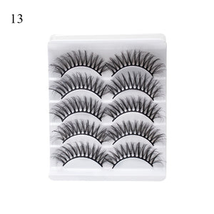 Eye makeup accessories 5 pairs set Cos cross false eyelashes Lash Extension 3D bunch Japanese Fairy Little Devil Cosplay 5 Pairs