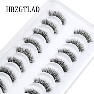 New 10pairs Mink Eyelashes Clear Band Eye Lashes Crisscross Transparent Band False Eyelashes Handmade Dramatic Lashes Upper Lash