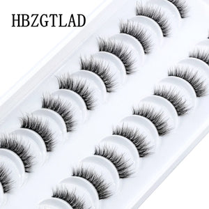 New 10pairs Mink Eyelashes Clear Band Eye Lashes Crisscross Transparent Band False Eyelashes Handmade Dramatic Lashes Upper Lash