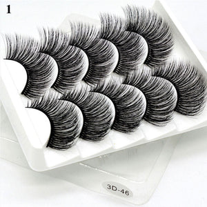 Eye makeup accessories 5 pairs set Cos cross false eyelashes Lash Extension 3D bunch Japanese Fairy Little Devil Cosplay 5 Pairs