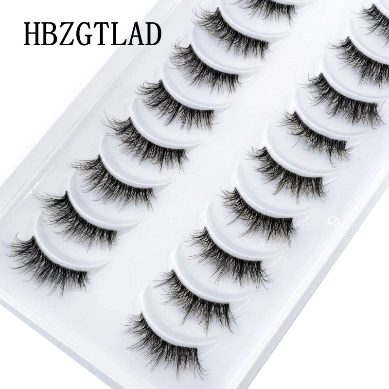 New 10pairs Mink Eyelashes Clear Band Eye Lashes Crisscross Transparent Band False Eyelashes Handmade Dramatic Lashes Upper Lash