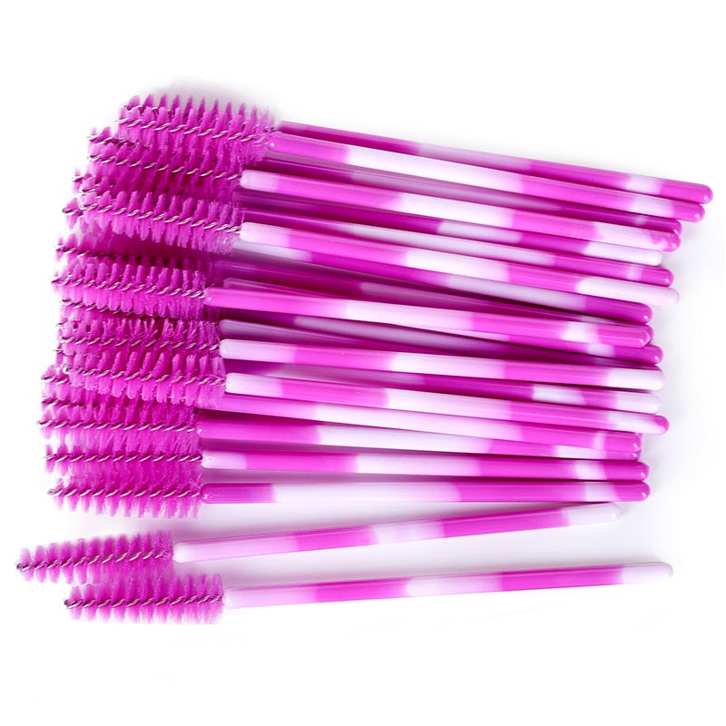 50Pcs Makeup brushes Disposable Crystal Eyebrow brush Diamond Handle Mascara Wand Applicator Eye Lashes Eyelash Extension Tool