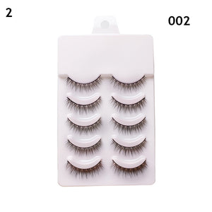 Eye makeup accessories 5 pairs set Cos cross false eyelashes Lash Extension 3D bunch Japanese Fairy Little Devil Cosplay 5 Pairs