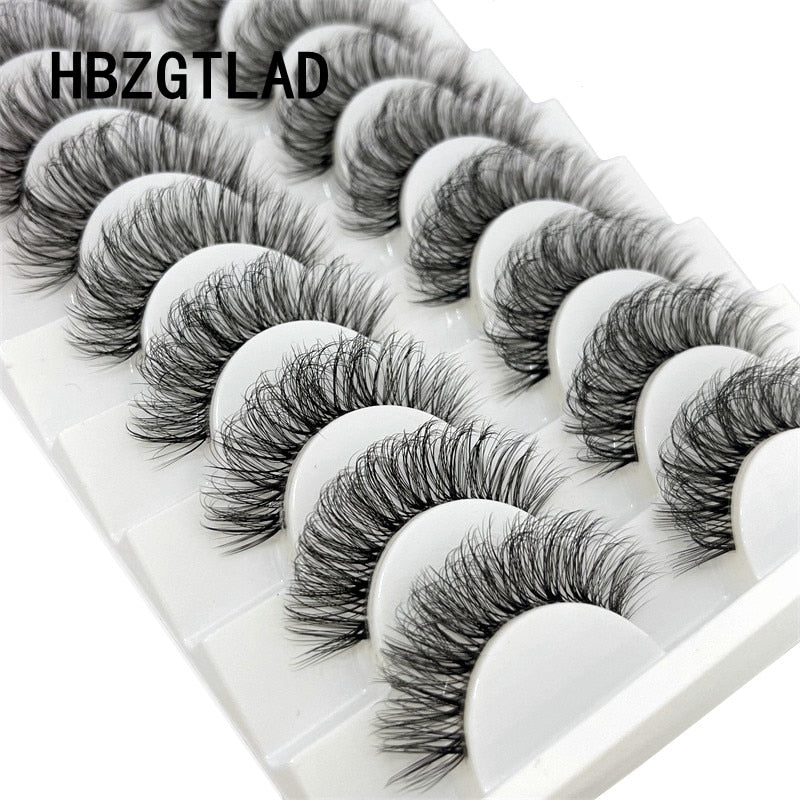 New 10pairs Mink Eyelashes Clear Band Eye Lashes Crisscross Transparent Band False Eyelashes Handmade Dramatic Lashes Upper Lash