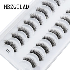 New 10pairs Mink Eyelashes Clear Band Eye Lashes Crisscross Transparent Band False Eyelashes Handmade Dramatic Lashes Upper Lash