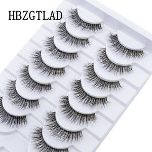 New 10pairs Mink Eyelashes Clear Band Eye Lashes Crisscross Transparent Band False Eyelashes Handmade Dramatic Lashes Upper Lash