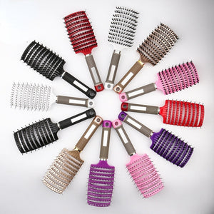 Hair Brush Scalp Massage Comb Hairbrush Bristle&amp;Nylon Women Wet Curly Detangle Hair Brush for Salon Hairdressing Styling Tools