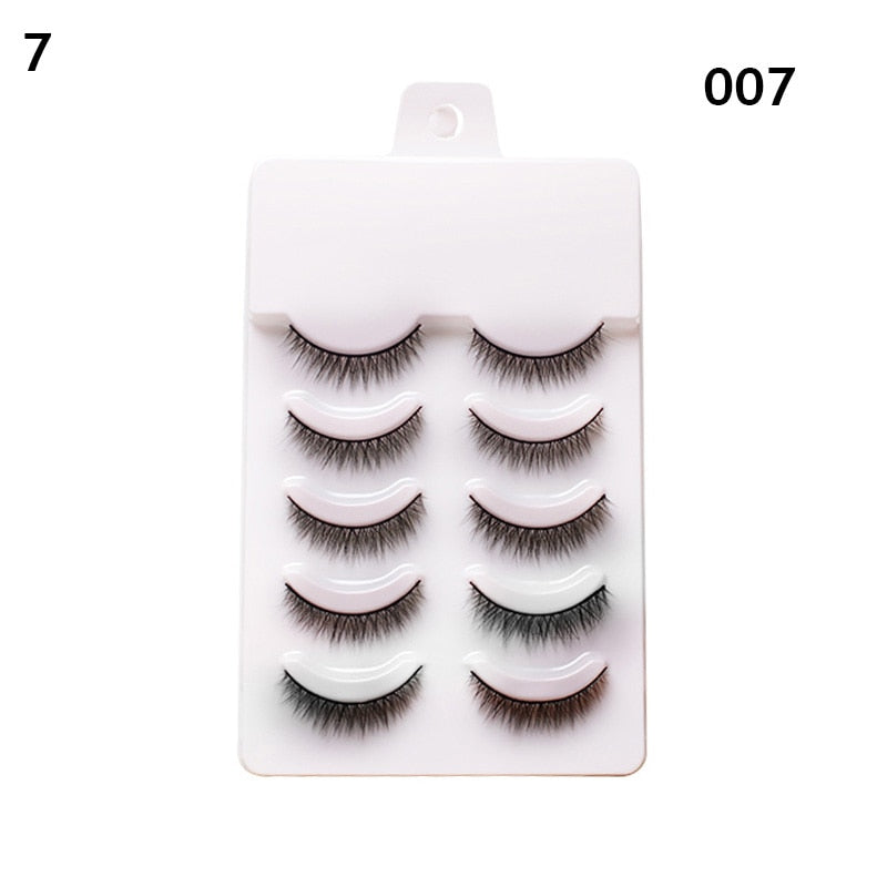 Eye makeup accessories 5 pairs set Cos cross false eyelashes Lash Extension 3D bunch Japanese Fairy Little Devil Cosplay 5 Pairs