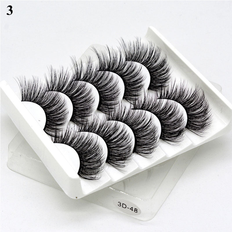 Eye makeup accessories 5 pairs set Cos cross false eyelashes Lash Extension 3D bunch Japanese Fairy Little Devil Cosplay 5 Pairs