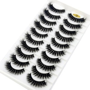 10 Pairs 3D Mink False Eyelashes Natural/Thick Eye Lashes  Fluffy Makeup Russian eyelahses Beauty Extension Reusable eyelashes