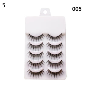 Eye makeup accessories 5 pairs set Cos cross false eyelashes Lash Extension 3D bunch Japanese Fairy Little Devil Cosplay 5 Pairs