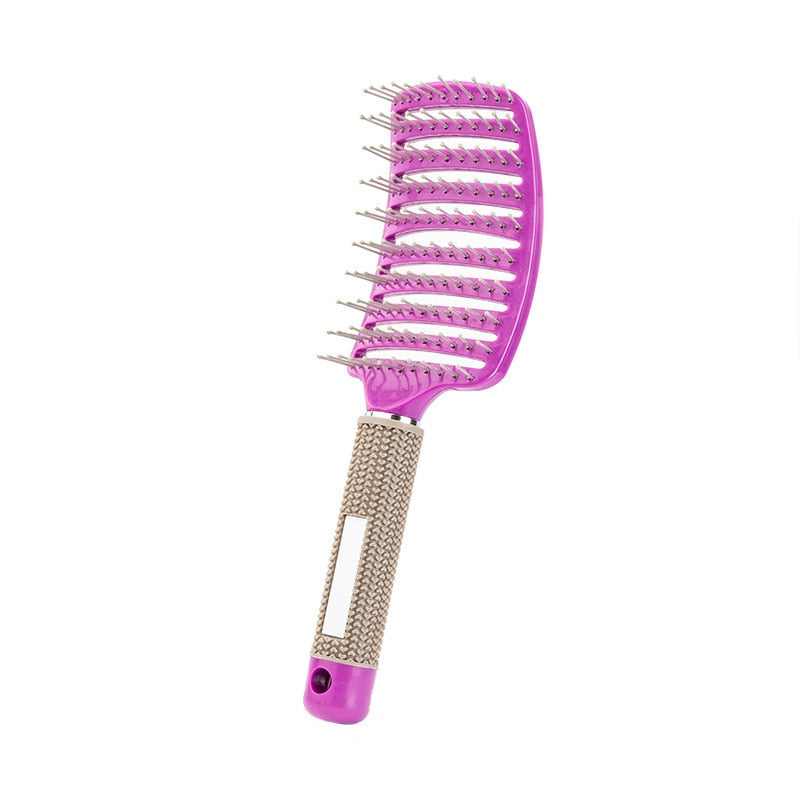 Hair Brush Scalp Massage Comb Hairbrush Bristle&amp;Nylon Women Wet Curly Detangle Hair Brush for Salon Hairdressing Styling Tools