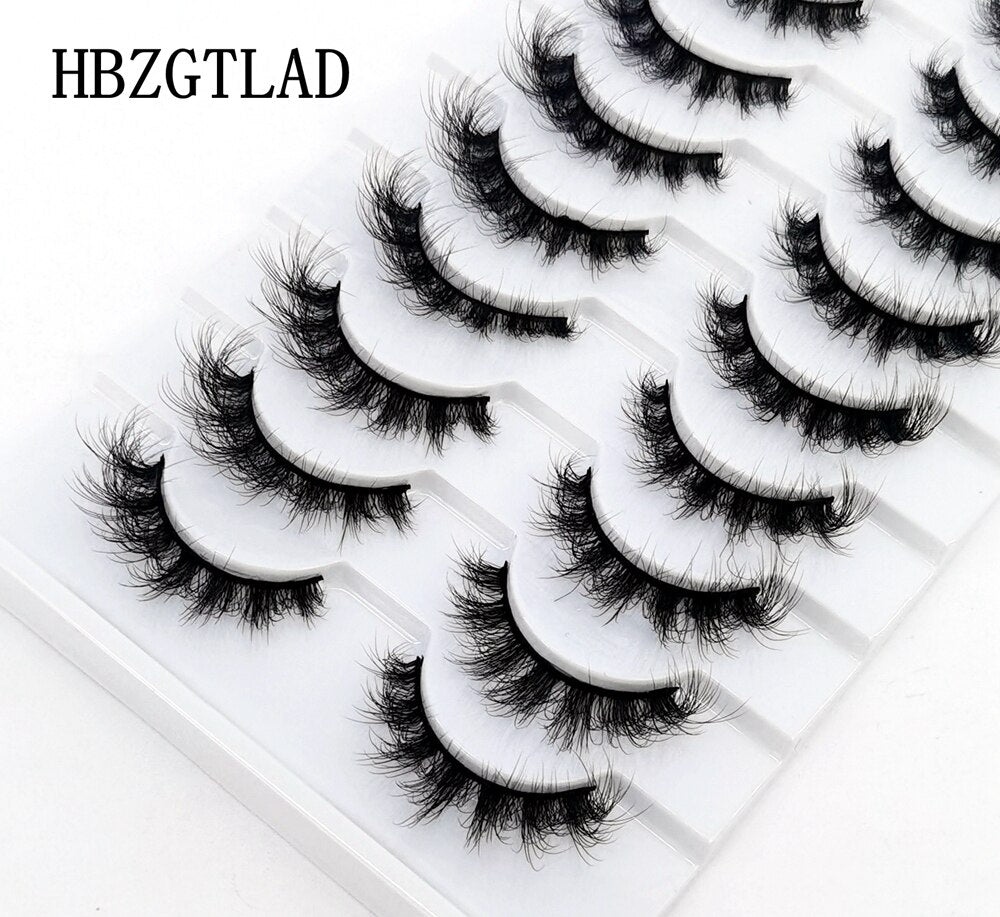 10 Pairs 3D Mink False Eyelashes Natural/Thick Eye Lashes  Fluffy Makeup Russian eyelahses Beauty Extension Reusable eyelashes