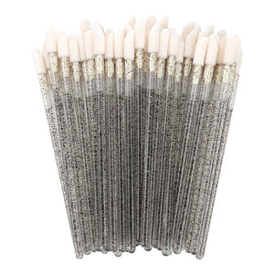 50 pcs Crystal Mascara Wands Applicator Diamond Disposable  Lip brushes Cosmetic Eyelash Brush women Make Up brushes Tools