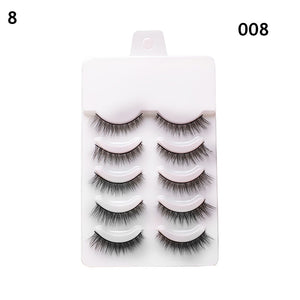 Eye makeup accessories 5 pairs set Cos cross false eyelashes Lash Extension 3D bunch Japanese Fairy Little Devil Cosplay 5 Pairs