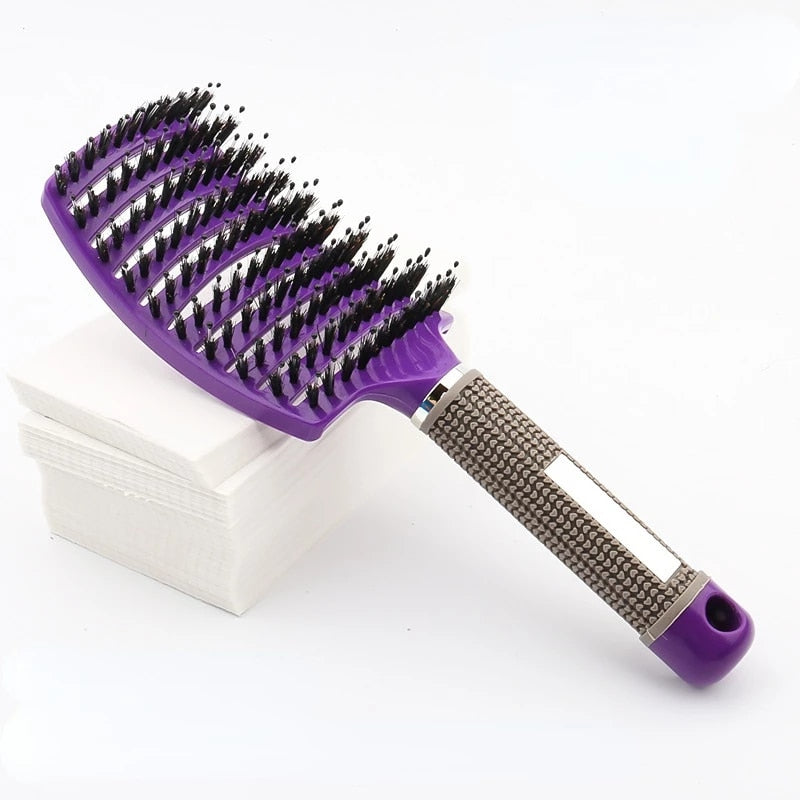 Hair Brush Scalp Massage Comb Hairbrush Bristle&amp;Nylon Women Wet Curly Detangle Hair Brush for Salon Hairdressing Styling Tools